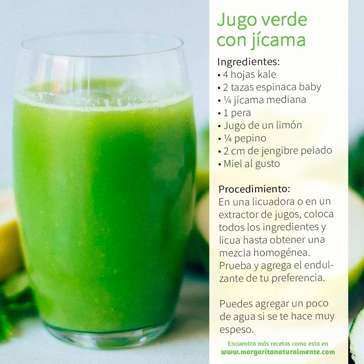 Jugo verde con jícama